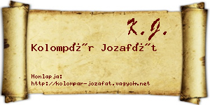Kolompár Jozafát névjegykártya